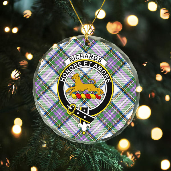 Richards (Pritchard) Ancient Clan Badge Tartan Glass Ornament