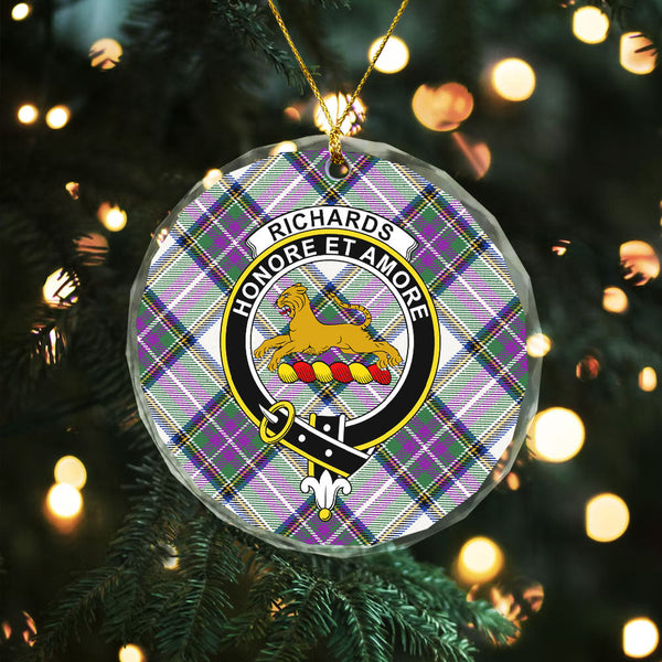 Richards (Pritchard) Modern Clan Badge Tartan Glass Ornament