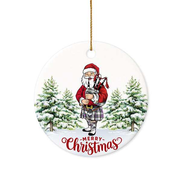 Richards (Pritchard) Modern Tartan Ceramic Ornament Santa