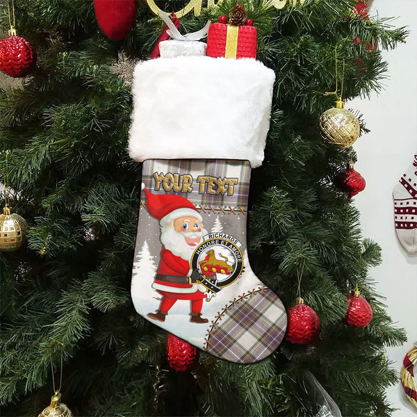 Richards (Pritchard) Weathered Clan Badge Tartan Christmas Stocking Holiday Blessings Merry Christmas Joy