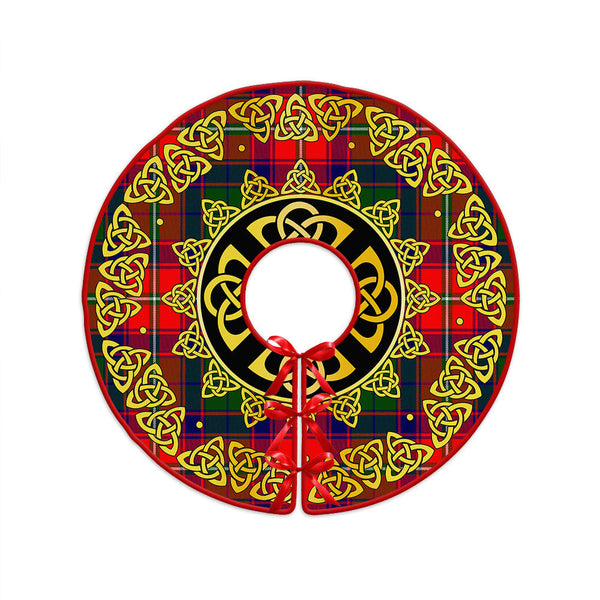 Riddell Clan Badge Tartan Christmas Tree Skirt Golden Celtic Heritage