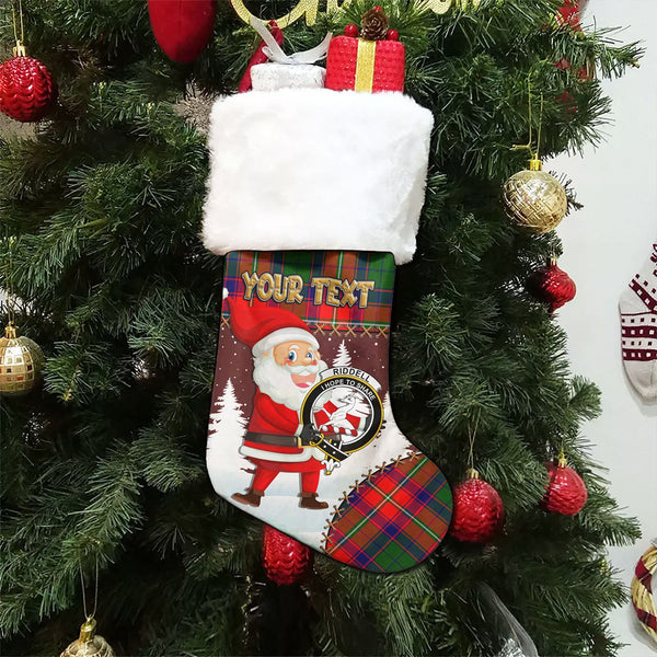 Riddell Clan Badge Tartan Christmas Stocking Holiday Blessings Merry Christmas Joy