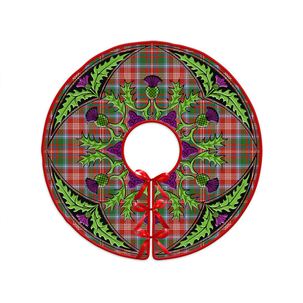 Ritchie Ancient Clan Badge Tartan Christmas Tree Skirt Scottish Thistle Design
