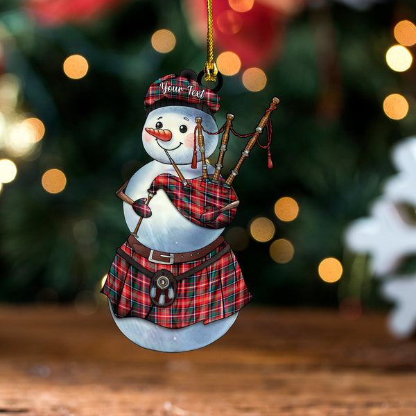 Ritchie Modern Clan Badge Tartan Wood Acrylic Ornament Snowman Bagpipe Personalized