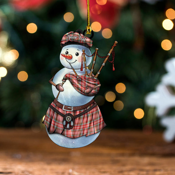 Ritchie Weathered Clan Badge Tartan Wood Acrylic Ornament Snowman Bagpipe Personalized