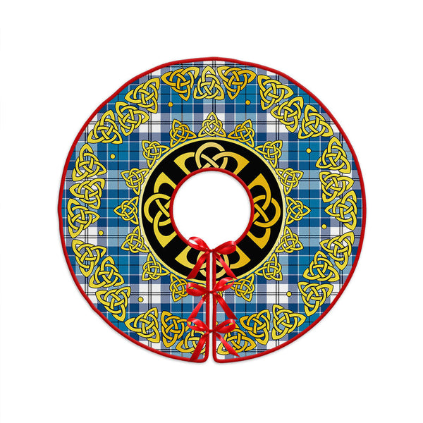 Roberton Clan Badge Tartan Christmas Tree Skirt Golden Celtic Heritage