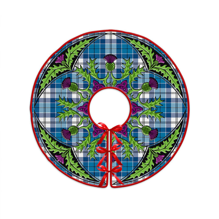 Roberton Clan Badge Tartan Christmas Tree Skirt Scottish Thistle Design