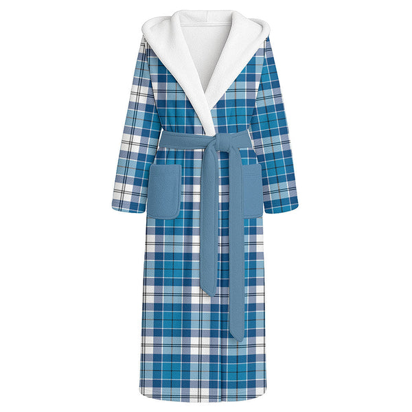 Roberton Clan Badge Tartan Flannel Hooded Bathrobe