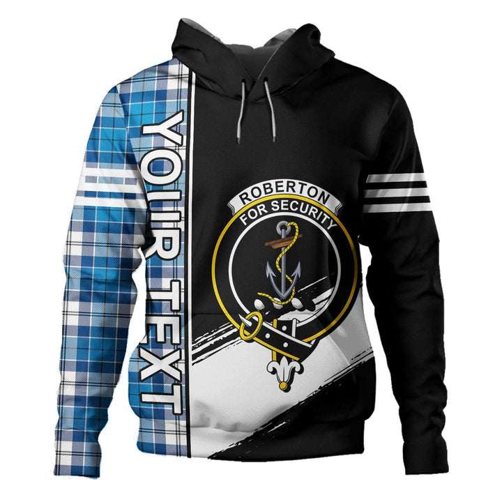 Roberton Clan Badge Tartan Hoodie Quarter Style Personalized