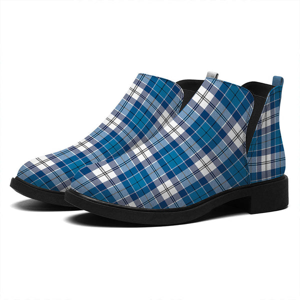 Roberton Tartan Flat Ankle Boots