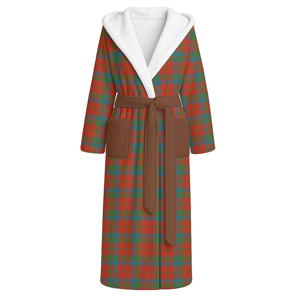 Robertson Ancient Clan Badge Tartan Flannel Hooded Bathrobe