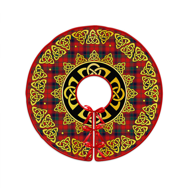 Robertson Modern Clan Badge Tartan Christmas Tree Skirt Golden Celtic Heritage