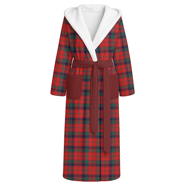 Robertson Modern Clan Badge Tartan Flannel Hooded Bathrobe