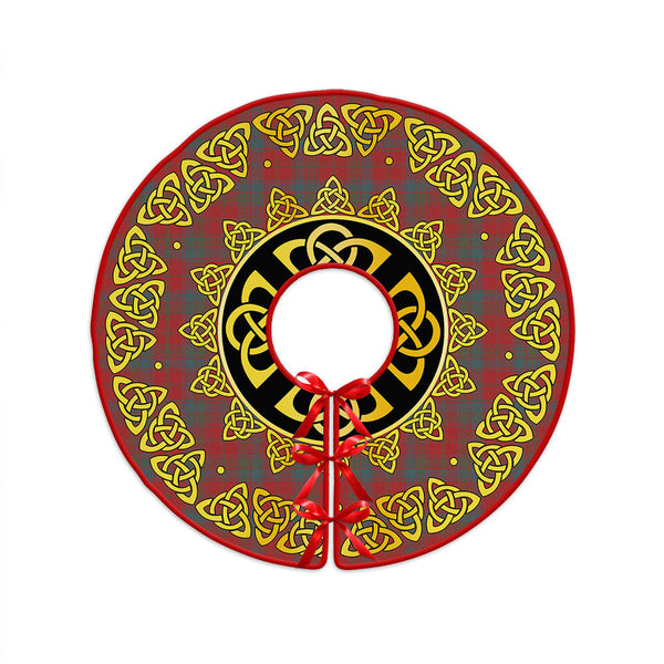 Robertson Weathered Clan Badge Tartan Christmas Tree Skirt Golden Celtic Heritage