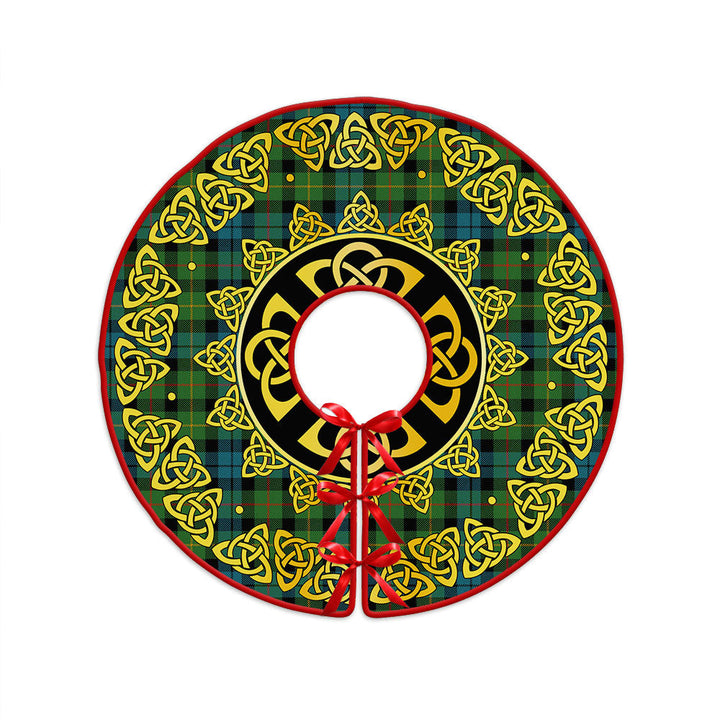 Rollo Ancient Clan Badge Tartan Christmas Tree Skirt Golden Celtic Heritage