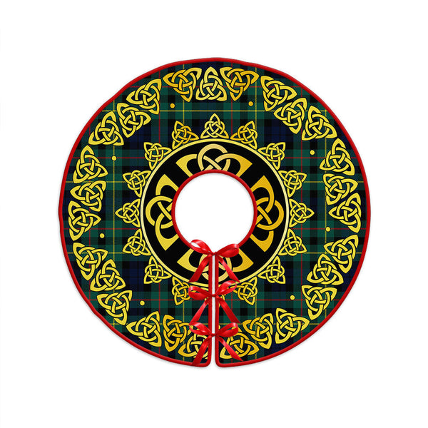 Rollo Modern Clan Badge Tartan Christmas Tree Skirt Golden Celtic Heritage