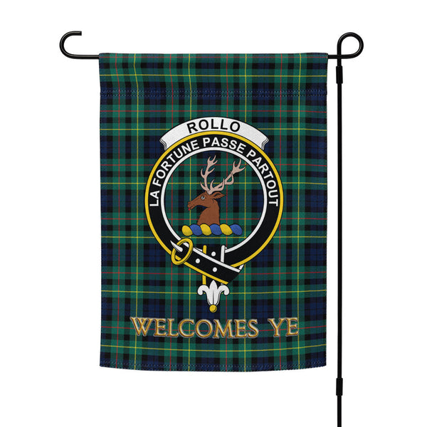 Rollo Modern Clan Badge Tartan Garden Flag