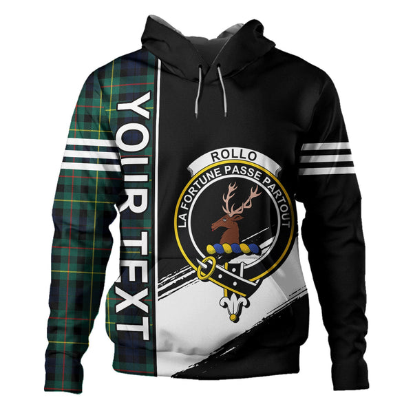 Rollo Modern Clan Badge Tartan Hoodie Quarter Style Personalized