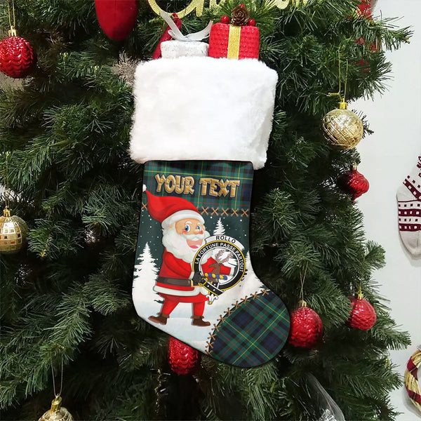 Rollo Modern Clan Badge Tartan Christmas Stocking Holiday Blessings Merry Christmas Joy