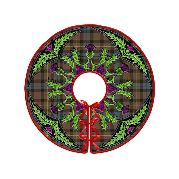 Rollo Weathered Clan Badge Tartan Christmas Tree Skirt Scottish Thistle Design