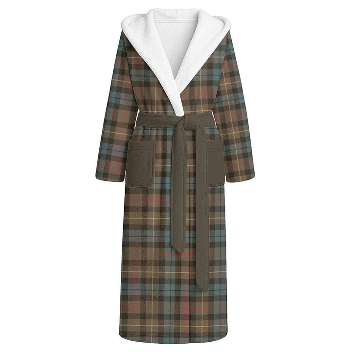 Rollo Weathered Clan Badge Tartan Flannel Hooded Bathrobe