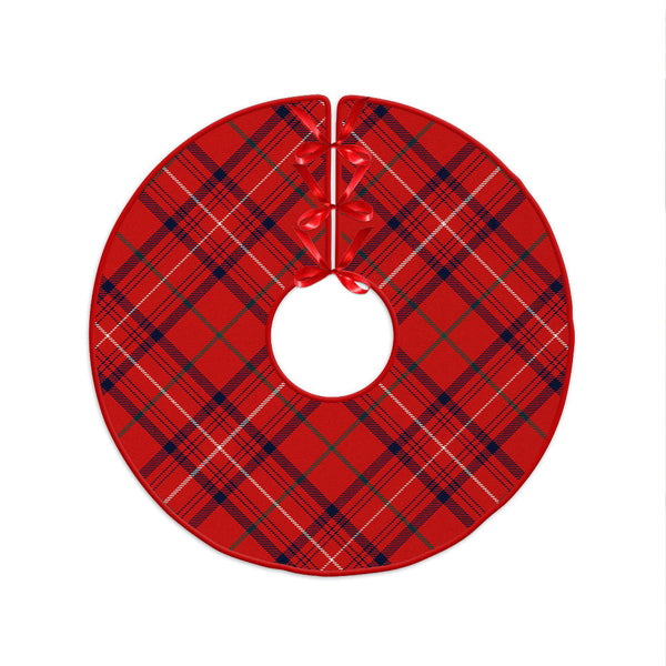 Rose Modern Clan Badge Tartan Christmas Tree Skirt