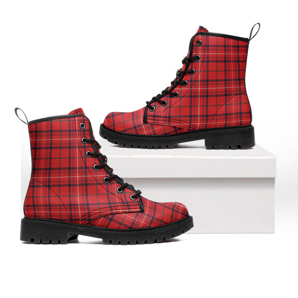 Rose Modern Clan Badge Tartan Leather Boots