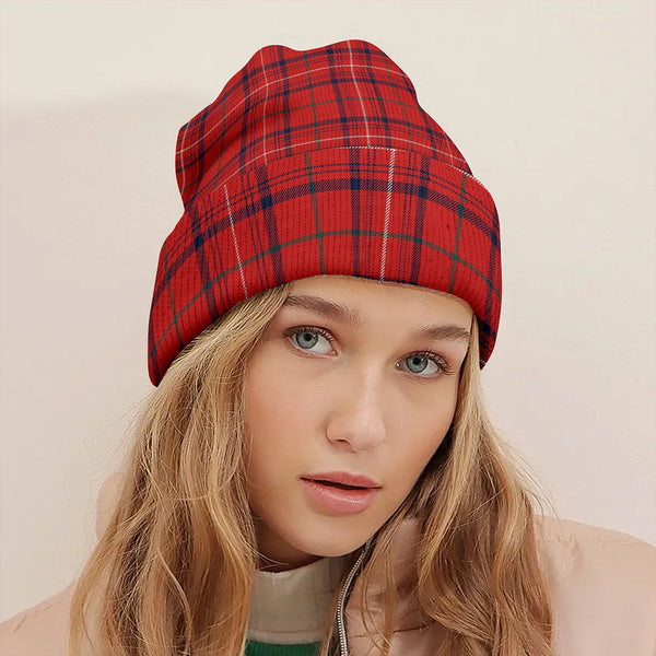 Rose Modern Tartan Knitted Beanie