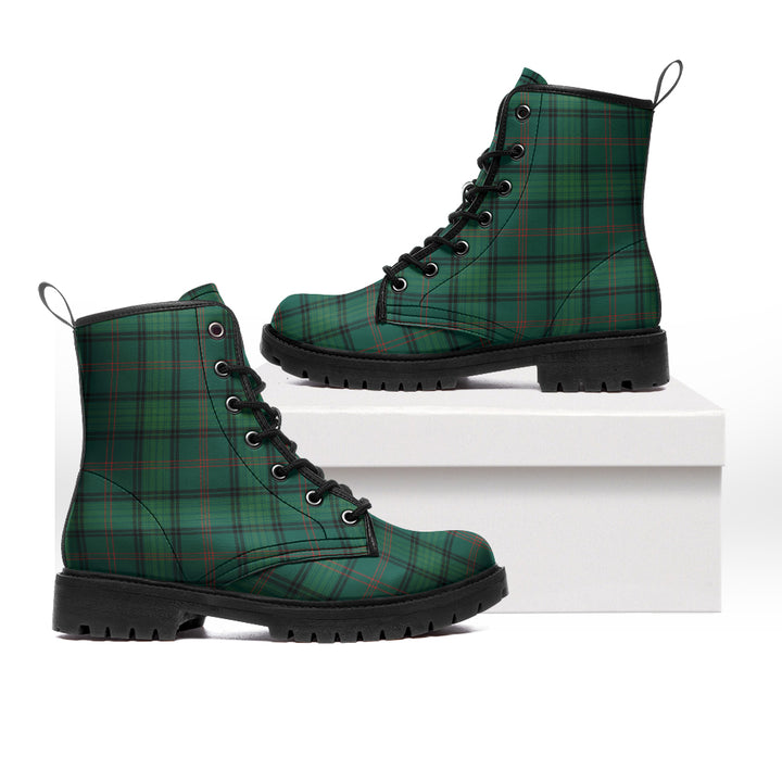 Ross Hunting Modern Clan Badge Tartan Leather Boots