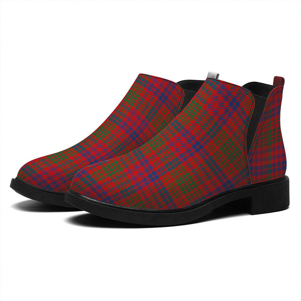 Ross Modern Tartan Flat Ankle Boots