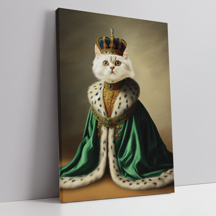 Royal cat custom portrait canvas created from customer photo