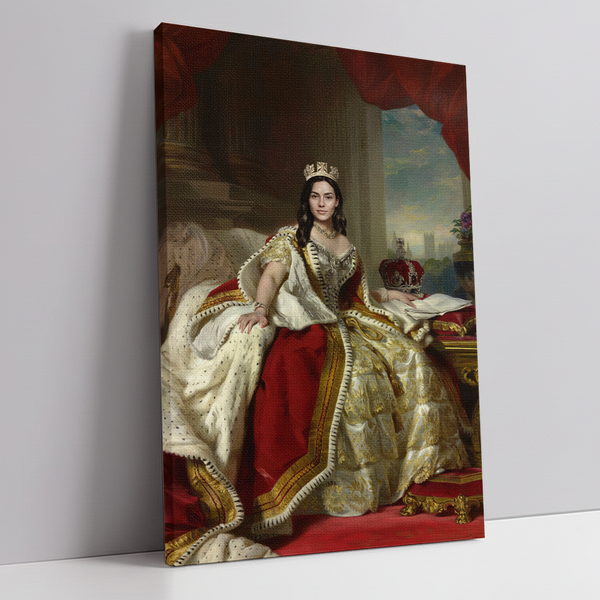 Royal queen custom portrait canvas created from photo