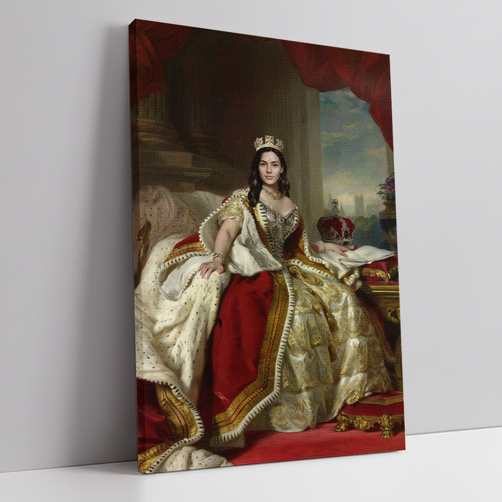 Royal queen custom portrait canvas created from photo