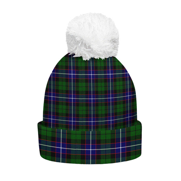 Russell Modern Clan Badge Tartan Bobble Beanie Hat