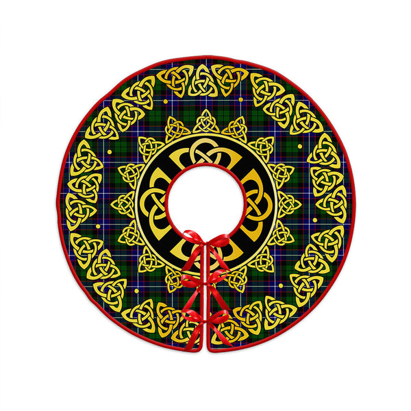 Russell Modern Clan Badge Tartan Christmas Tree Skirt Golden Celtic Heritage