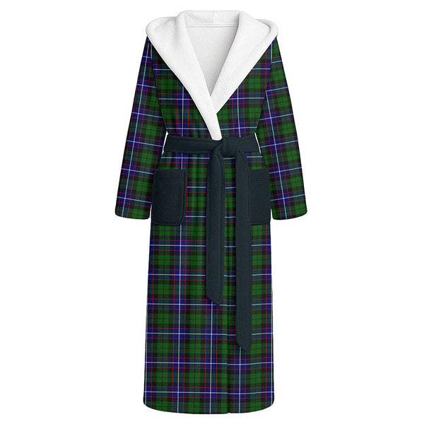 Russell Modern Clan Badge Tartan Flannel Hooded Bathrobe