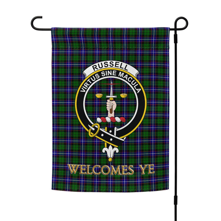 Russell Modern Clan Badge Tartan Garden Flag