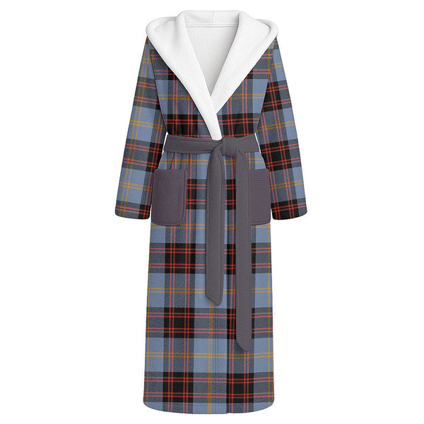 Rutherford Ancient Clan Badge Tartan Flannel Hooded Bathrobe