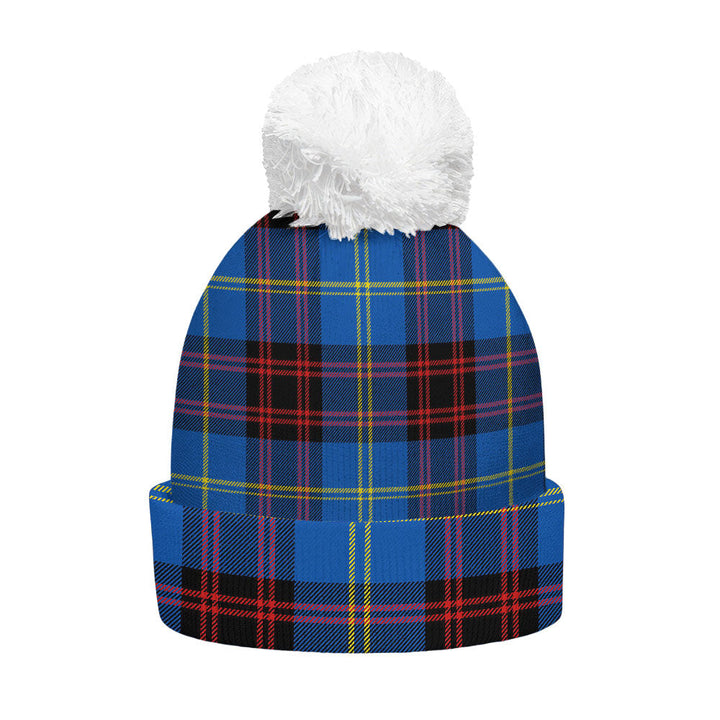 Rutherford Modern Clan Badge Tartan Bobble Beanie Hat