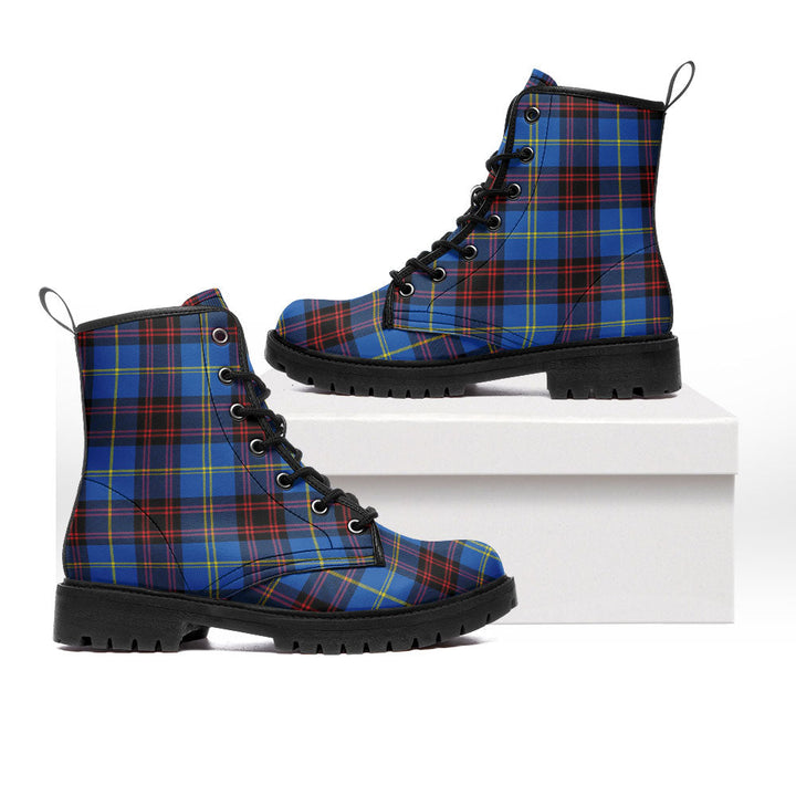 Rutherford Modern Clan Badge Tartan Leather Boots