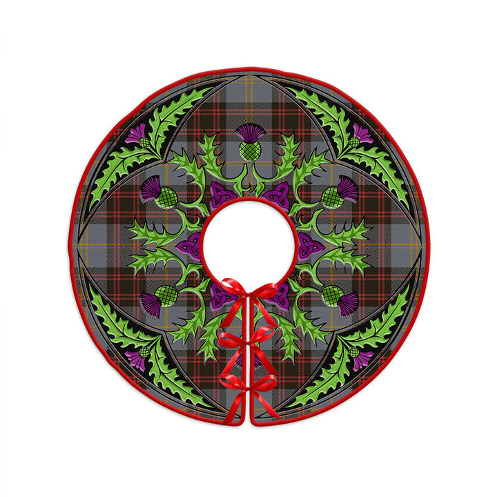 Rutherford Weathered Clan Badge Tartan Christmas Tree Skirt Scottish Thistle Design