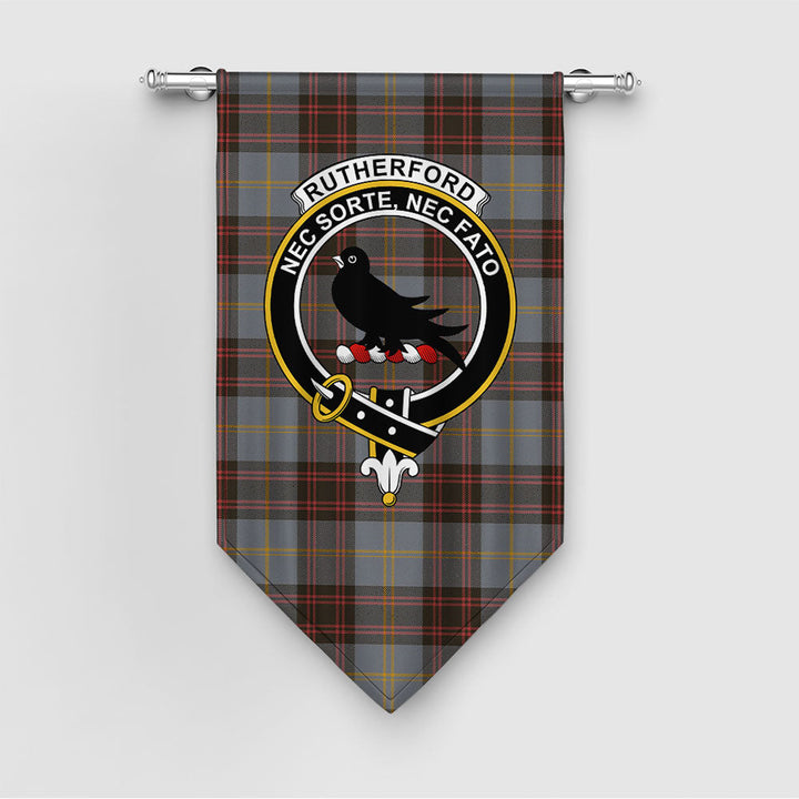 Rutherford Weathered Clan Badge Tartan Gonfalon