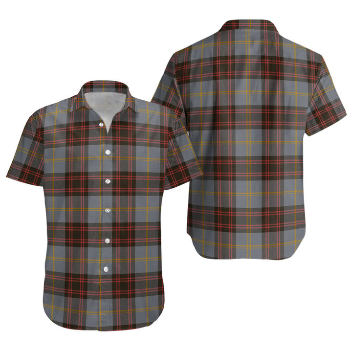 Rutherford Weathered Clan Badge Tartan Short Sleeve Shirt