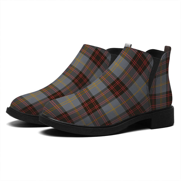 Rutherford Weathered Tartan Flat Ankle Boots