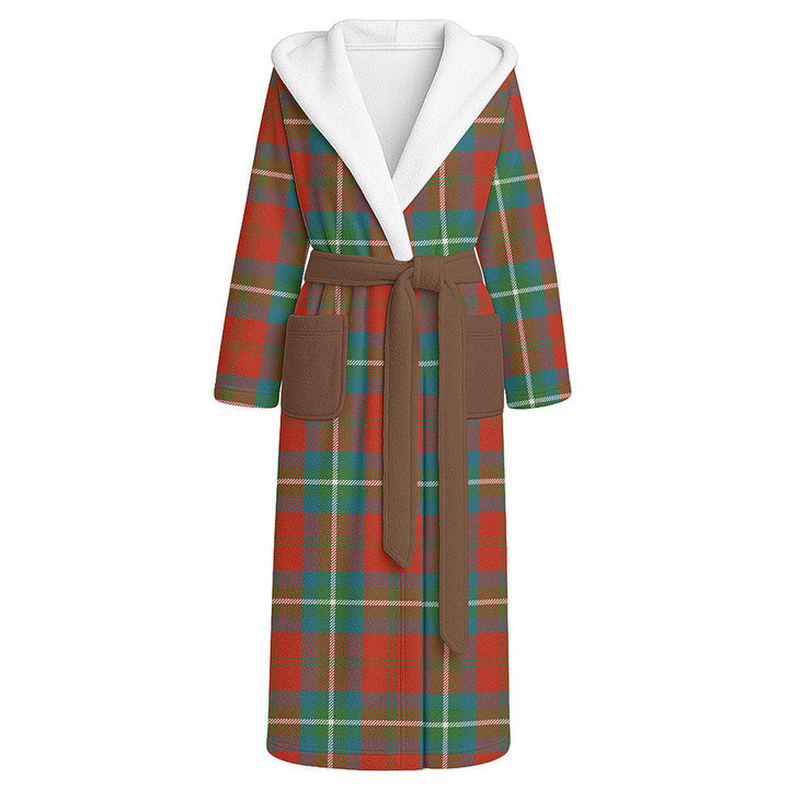 Ruthven Ancient Clan Badge Tartan Flannel Hooded Bathrobe