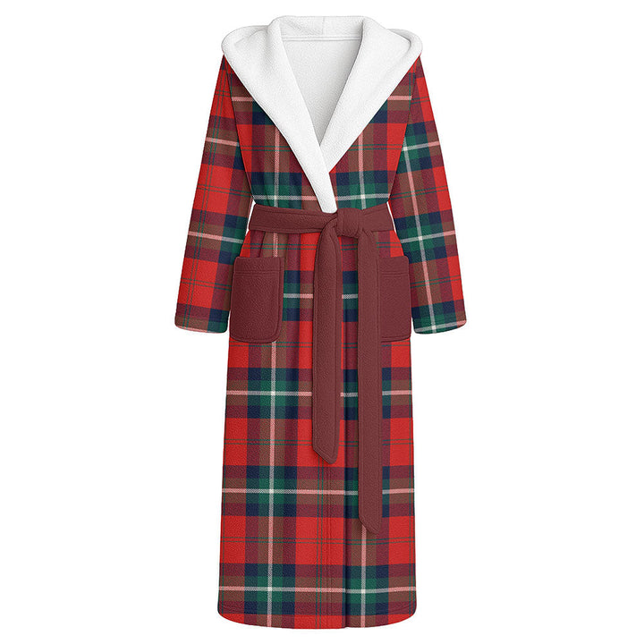 Ruthven Modern Clan Badge Tartan Flannel Hooded Bathrobe
