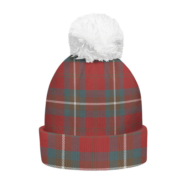 Ruthven Weathered Clan Badge Tartan Bobble Beanie Hat