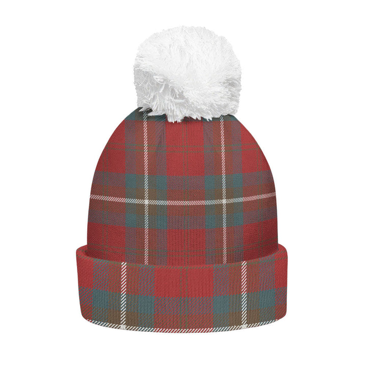 Ruthven Weathered Clan Badge Tartan Bobble Beanie Hat