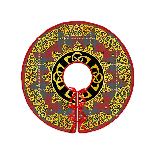 Ruthven Weathered Clan Badge Tartan Christmas Tree Skirt Golden Celtic Heritage