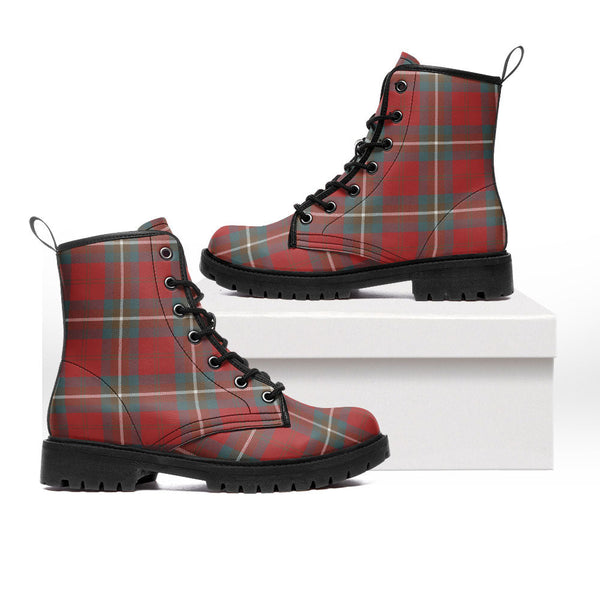 Ruthven Weathered Clan Badge Tartan Leather Boots